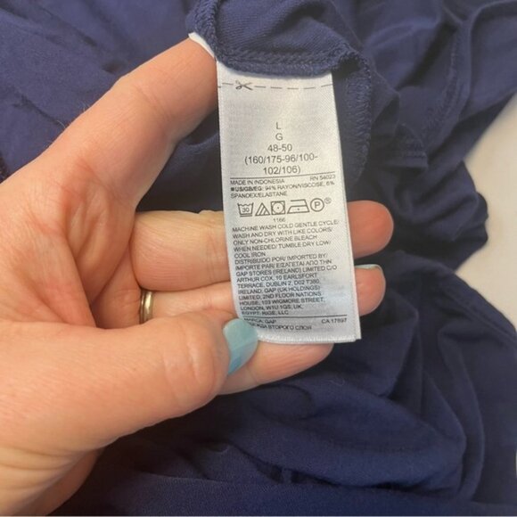GAP Cami Wrap Dress Navy Jersey Spaghetti Strap, size L - Picture 12 of 15